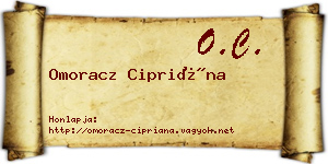 Omoracz Cipriána névjegykártya
